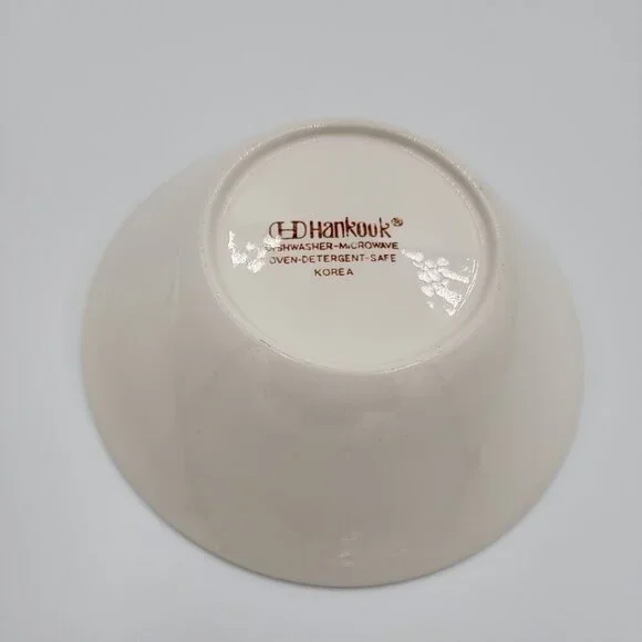 Vintage Hankook Cereal Soup Bowl Korea Ceramic Pink Floral - Picture 4 of 4